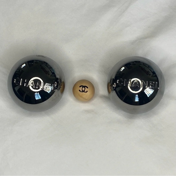 💯 Chanel pétanque set limited edition in chromed steel and black leather chic - Picture 14 of 16